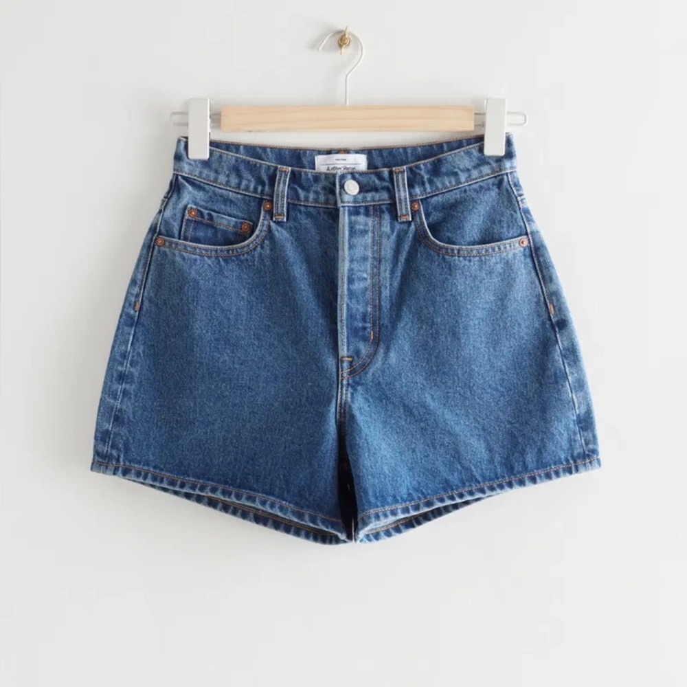 & Other Stories Forever Cut Jeans Shorts in River Blue US2